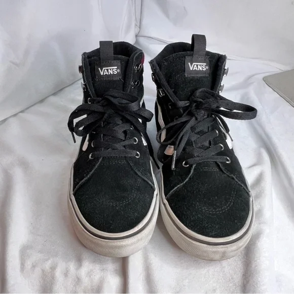 VANS Filmore HI Vansguard Suede black/red plaid Junior Sneakers Sz- Youth 6.5 - Picture 2 of 7